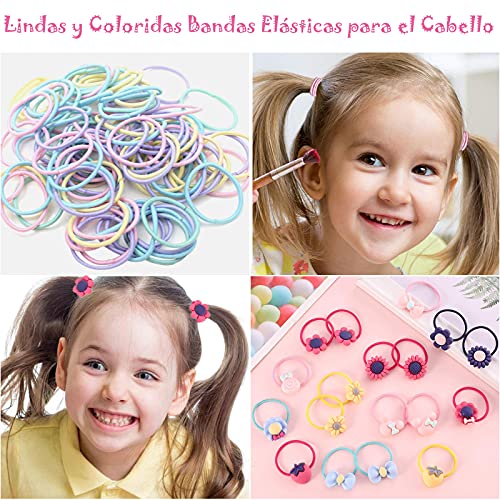 172pcs Accesoris de Pelo para Niña, 42pcs Clips Pelo Bebe Niña y 130pcs Gomas Pelo Niña, Pinzas de Pelo Horquillas para Niña Bebe Infantiles (B)