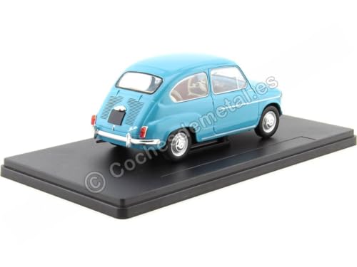 1960 Fiat 600D (Seat 600D) Azul Coches Inolvidables 1:24 Editorial Salvat ES21