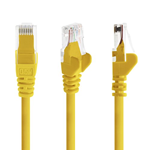 1m - amarillo - 10 piezas - Cable de red Ethernet con conectores RJ45 CAT6 CAT 6 Cat.6 1000 Mbit/s