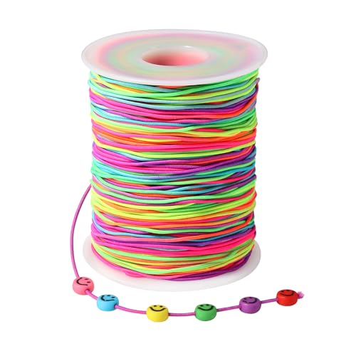 1mm x 100m Hilo Elastico para Pulseras, Cuerda Elástica Colorido, Hilo Pulseras Elastico para Pulseras, Collar, Fabricación De Joyas, DIY Manualidades