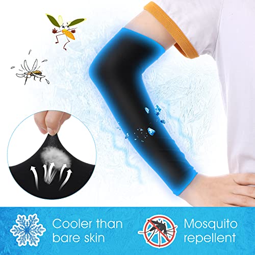 2 Pares Mangas de Brazos para Niños Mangas de Brazo Protección Solar Anti UV Manguitos Ciclismo Running Compresión para Niños Niñas