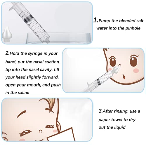 2 Pcs Aspirador Nasal, 10 ml Limpiador de Irrigador Nasal, Limpiador de Nariz Portátil para Bebés, Reutilizable de Aspirador Nasal de Silicone, Utilizado para Bebés y Recién Nacidos