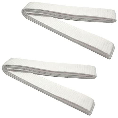 2 Pcs Cinturón De Judo y Karate Deportivos Artes Marciales Cinturones Taekwondo Profesional Cinturón Karate Aikido Tejido Grueso Niños Adultos Cinturón Blanco Artes Marciales Kofun (Blanco)