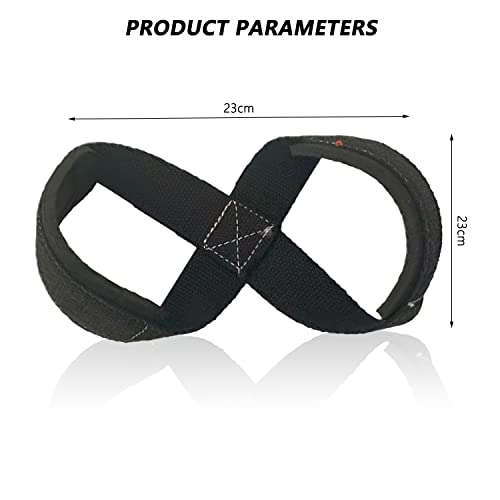 2 Pcs Correas para Peso Muerto, Correas en 8 Gym, Straps 8 Gym para Levantamiento, Levantamiento de Pesas Correas, Correas de Agarre, para Hombre y Mujer, para Entrenamiento de Fuerza, Gimnasio