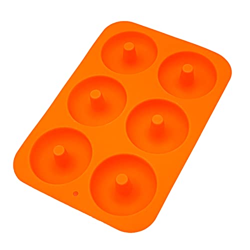 2 Pcs Moldes de Silicona para Donuts, 6 Cavidades, Molde para Pasteles, para Hornear, para Donut,per Magdalenas Gelatina Galletas,1pc Cepillo de silicona