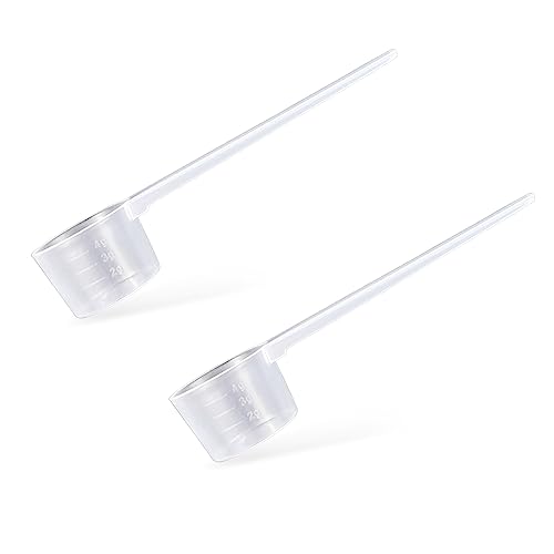 2 Piezas Cuchara Medidora de Plastico Transparente, Medidor de 5 Gramos Dosificadora, Mini Protein Scooper Polvo, para Cocina Condimento Aceite Café