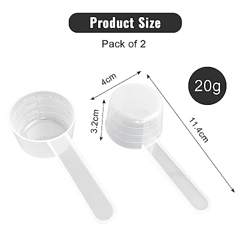 2 Piezas Cuchara Medidora Gramos Cucharas Medidoras Plastico Medidor Gramos Cuchara Dosificadora Cafe Mini Protein Scooper Medidor Gramos Polvo para Cocina, Condimento, Aceite, Café, Té