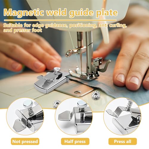 2 Piezas Guías de Costura Magnética, Guía De Costura Multifuncional Guía de Máquina de Coser Imanes, Herramienta de Fijación Multifuncional, para Costura Industrial