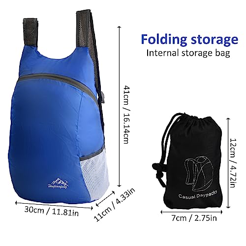 2 Piezas Mochila Ultra Ligera Mochila Plegable Impermeable Mochila de Senderismo Mochilas Empaquetables Bolsa de Viaje Mochila Casual para Viajar Acampar al Aire Libre, Ciclismo, Deportes, Excursiones