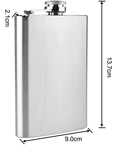 2 Piezas Petaca de Alcohol y Embudo Acero Inoxidable, Fuga Prueba Licor Cadera Frascos, Petaca acero Inoxidable, Senderismo, Escalada, Camping, Viajes, Pesca, Bar, Fiesta