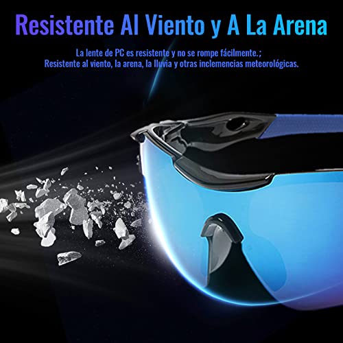 2 Piezas Sol Polarizadas Ciclismo, Gafas de Sol Deportivas para Hombre Mujer, Gafas de Sol Hombre Polarizadas UV400, Gafas de Ciclismo,Para Correr Conducir Pesca Golf