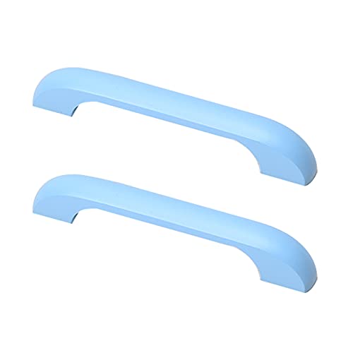 2 piezas Tirador de madera para habitación infantil Pomos puerta para niños Manijas Armario Vistoso Tiradores para gabinetes Manillas para cajones,cocina,sala de estar (Hole distance 128mm,Blue)