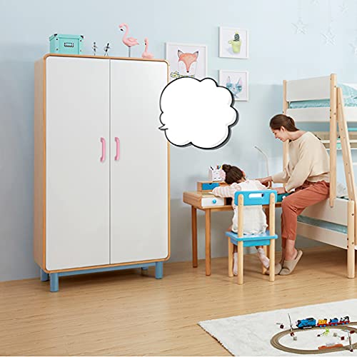 2 piezas Tirador de madera para habitación infantil Pomos puerta para niños Manijas Armario Vistoso Tiradores para gabinetes Manillas para cajones,cocina,sala de estar (Hole distance 128mm,Blue)