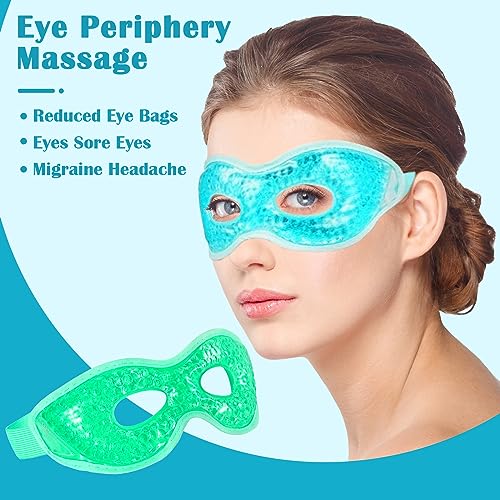 2 Unidades Máscara de Ojos Refrescante de Gel para Ojos, Antifaz Gel Frío Ojos, Mascarilla Refrescante para los Ojos, Fría o Caliente, para Ojos Hinchados,Migrañas,Ojeras