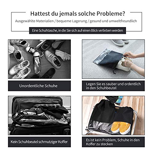 20 Pcs Bolsas de Zapatos de Viaje Bolso Multifunción a Prueba de Polvo Bolsa Impermeable Telas no Tejidas Zapatos para Hombres y Mujeres con Ventana Transparente y Cordón