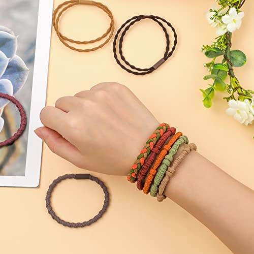 20 Uds Boho Lazos para el Cabello para Mujeres Hombres, Bracelet Hair Ties Gomas de Pelo para Cola de Caballo Pulseras Elásticos para el Cabello Grueso/Medio/Largo (4 Estilos, 10 Colores)