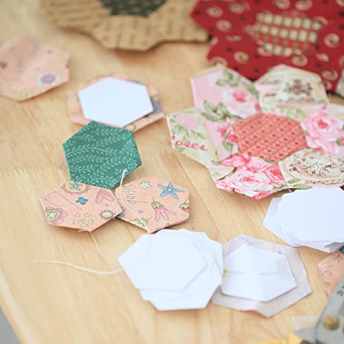 200 Piezas De Plantillas De Costura De Papel Hexagonal, Plantillas De Papel De 26Mm/36Mm, Herramientas De ArtesaníA De Plantilla, Herramientas De Mano De Patchwork Diy