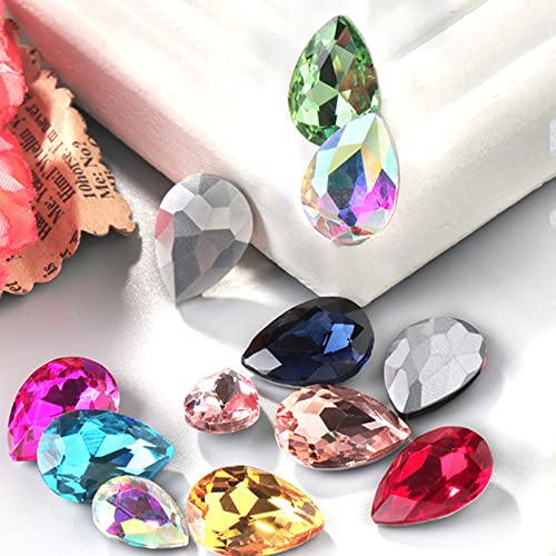 200 Piezas Gemas de Diamantes de imitación de Cristal Vidrio, Artesanías de pedrería de Colores, pedrería Gemas de Cristal, artesanías de Piedras Preciosas de Cristal pedrería Cristales de Cristal