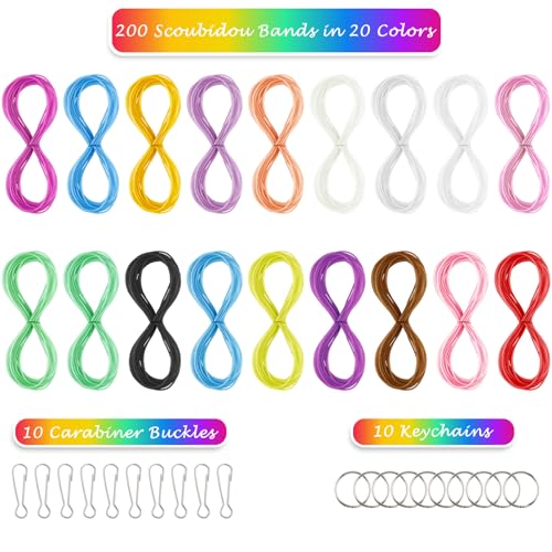 200Pcs Hilos para Hacer Pulseras, Beihre Cuenca para Pulseras en Color, Hilo Plástico para Pulseras con Accesorios para la Fabricación de Llaveros de Collar DIY de Hilos Pulseras Scooby Doo