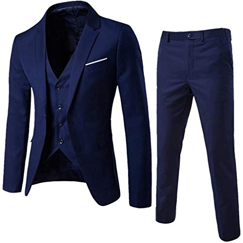 2021 Traje de 3 Piezas Hombre Suit Chaqueta Chaleco pantalón Traje de Fiesta de Navidad Boda Negocios Blazer Abrigo Moderna Chaqueta de un Solo Pecho Esmoquin Manga Larga