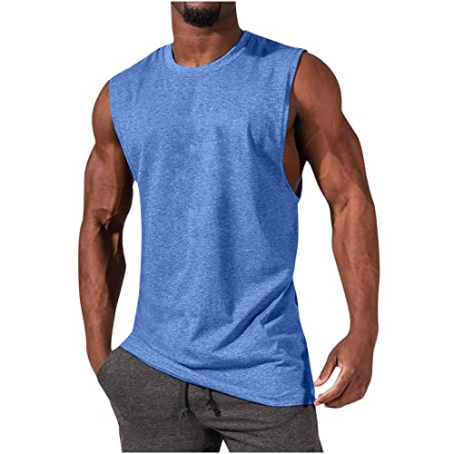 2023 Camisetas de Tirantes Hombre,Verano Moda Camiseta sin mangas básica Casual Deporte gym Original Slim Fit Camisetas de Tirantes Color sólido Tank Top Shirts camisas Tee