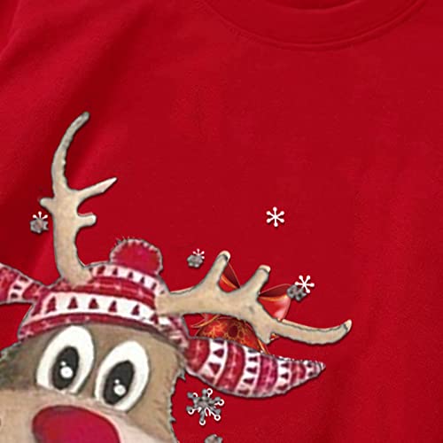 2023 Sudaderas Navideñas Familiares Suéter de Invierno Jersey de Manga Larga Pullover Mujer Hombre Niño Niña Chica Chico Christmas Jumper Blusas Cuello Redondo Tops Talla Grande L