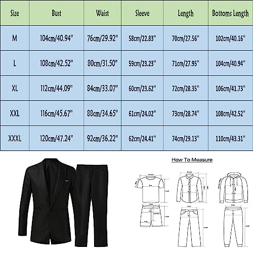 2023 Traje de 2 Piezas Hombre Suit Chaqueta Chaleco pantalón Traje de Fiesta de Navidad Boda Negocios Abrigo Moderna Chaqueta de un Solo Pecho Esmoquin Manga Larga (White, L)