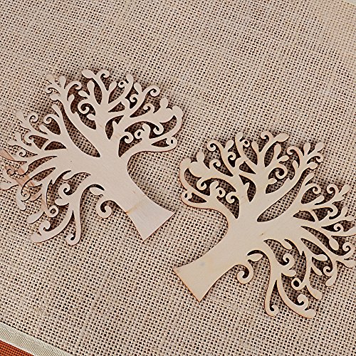 20pcs (12.4 * 12.4cm) Adorno Madera Arbol de la Vida Colgante Decorativo para Decoración Boda Fiesta Scrapbooking Regalo Bricolaje DIY Manualidades