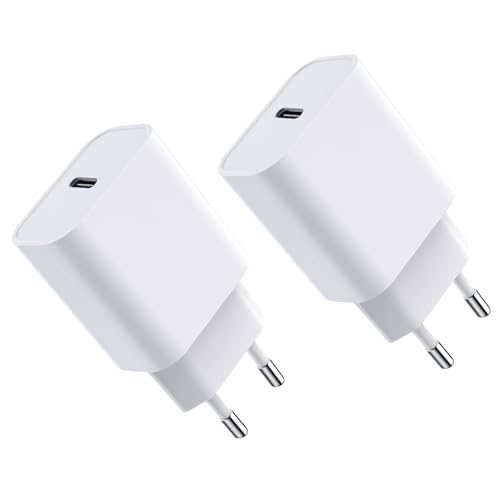 20W 2-Pack Adaptador USB C, Compatible para iPhone 15/15 Pro/15Pro MAX 14 13 12 SE, AirPods iPad, Samsung Galaxy, USBC Adaptador de Corriente Enchufe Cargador de Corriente Enchufe Cargador Rápido