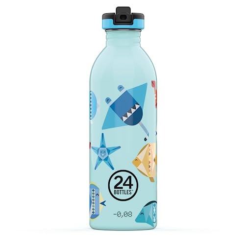 24BOTTLES, Kids Bottle - Botella Agua Niños 500 ml, Cantimplora Infantil, Ideal para el Colegio, Botella Agua Acero Inoxidable 100% Hermética - Botella de Agua Personalizada Niña y Niño Ultraligera