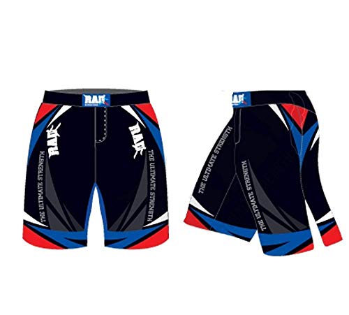 2Fit Your Fitness Partner RAD MMA - Pantalones cortos de lucha para artes marciales, Muay Thai y Kickboxing, azul, M