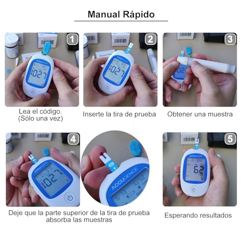 3 en 1 Medidor de Monitoreo Multifuncional para Ácido Úrico, Glucosa, Cetona Con tiras reactivas y lancetas (Menú A)