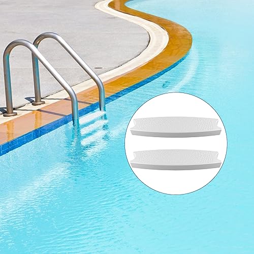 3 Peldaños para Escalera de Piscina, Plástico Escalera de Piscina Reemplazo de Peldaños de Escalera de Piscina con 6 Tornillos para la Mayoría de Escaleras en el Suelo y sobre el Suelo (Blanco)