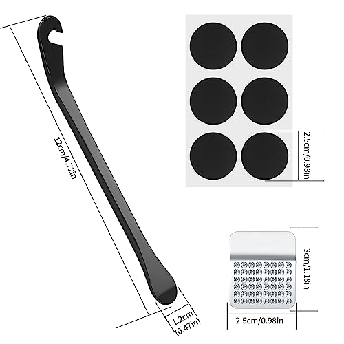 3 Piezas Palancas Neumatico Bicicleta, Desmontadora de Neumáticos Bicicleta, Juego de Herramientas para Reparación de Neumáticos de Bicicleta, con 1 x Raspador de Metal, 6 x Parches de Neumáticos