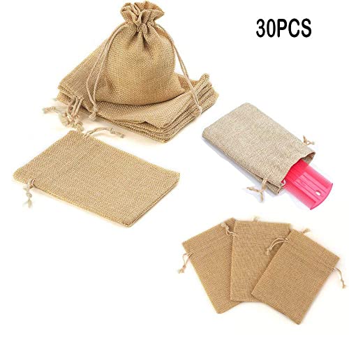 30 Pcs Bolsas de Yute Pequeñas, Arpillera Bolsas Cordón, Bolsitas de Tela de Saco, Bolsas Lino Regalo Para Regalos, Bodas, Comuniones, Saco Navidad Yute, Artesanía Bolsas Para Joyas (10 * 15cm)