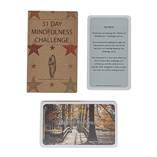 31 tarjetas de desafío de atención plena – Take One a Day for a Month of Mindfulness – Gran relleno de calcetines o regalo secreto de Papá Noel