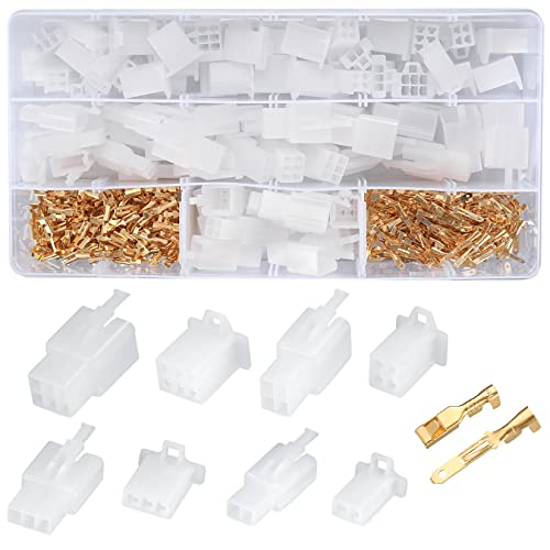 380 Piezas Kit de Conector Automotriz, 2.8mm 2/3/4/6 Pin Kit de Conectores de Cable Eléctricos, Bloque de Terminales Automotriz para Motocicleta, Coche, Camión, Scooter