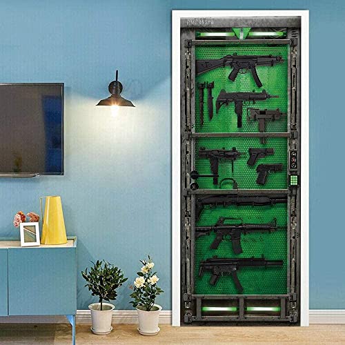 3D Gabinete De Armas Creativas Pegatina Caballo Puerta Pegatinas Autoadhesivo Puerta Murales Pegatinas Murales Palo Impermeable Puerta Calcomanía Vinilo Puerta Murales De Pared Puerta Papel Tapiz Peg