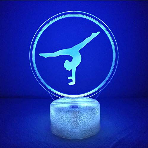 3D Gimnasia ilusión Optica Lámpara Luz Nocturna 7/16 Colores Cambiantes Control Remoto USB de Suministro de Energía Juguetes Decoración Navidad Cumpleaños Regalo