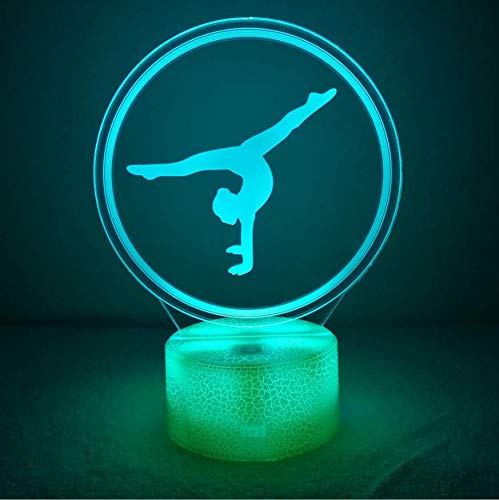 3D Gimnasia ilusión Optica Lámpara Luz Nocturna 7/16 Colores Cambiantes Control Remoto USB de Suministro de Energía Juguetes Decoración Navidad Cumpleaños Regalo