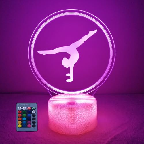 3D Gimnasia ilusión Optica Lámpara Luz Nocturna 7/16 Colores Cambiantes Control Remoto USB de Suministro de Energía Juguetes Decoración Navidad Cumpleaños Regalo