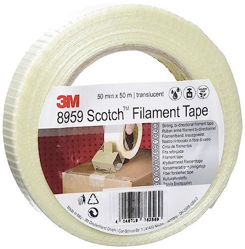 3M 8959 Cinta de Filamentos Bidireccionales, 19 mm x 50 m, 1 unidad