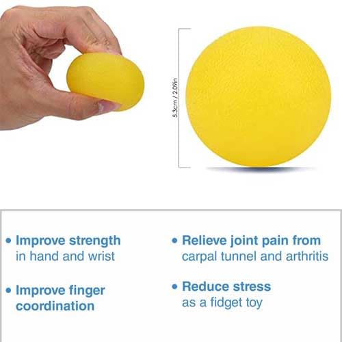 3PCS Bola de Entrenamiento de Mano, Pelota Terapia de Mano y dedos, Bola Antiestrés Terapia de Masaje con Silicona para Ejercicios de Manos refuerzo de Los Dedos