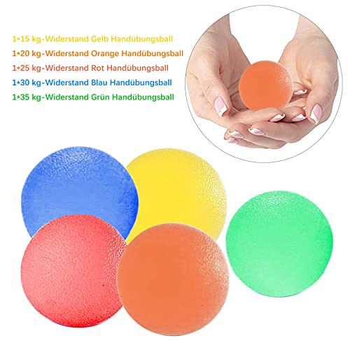 3PCS Bola de Entrenamiento de Mano, Pelota Terapia de Mano y dedos, Bola Antiestrés Terapia de Masaje con Silicona para Ejercicios de Manos refuerzo de Los Dedos