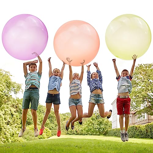 3PCS Bubble Ball XXL Enorme Bola de Agua Inflable Bombas de Agua Reutilizables Globos de Agua Globos Grandes Transparentes Splash Ball Jardín Juguetes Niños Al Aire Libre Juguetes de Agua Adultos