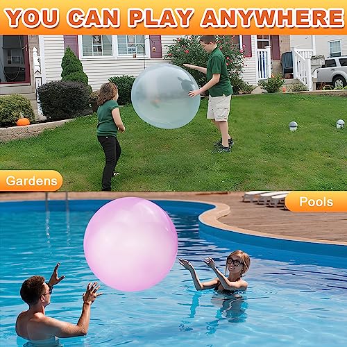 3PCS Bubble Ball XXL Enorme Bola de Agua Inflable Bombas de Agua Reutilizables Globos de Agua Globos Grandes Transparentes Splash Ball Jardín Juguetes Niños Al Aire Libre Juguetes de Agua Adultos