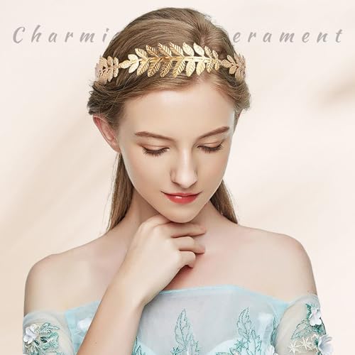 4 diademas Pezzi doradas para novia, diosa romana, corona de laurel, accesorios dorados para mujer, para bodas, fiestas, bailes, espectáculos de moda, 4 unidades