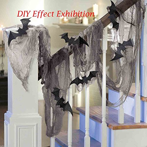 4 metros cuadrados de gasa negra para gótico Halloween horror gasa Draping Decoración 200cm x 200cm