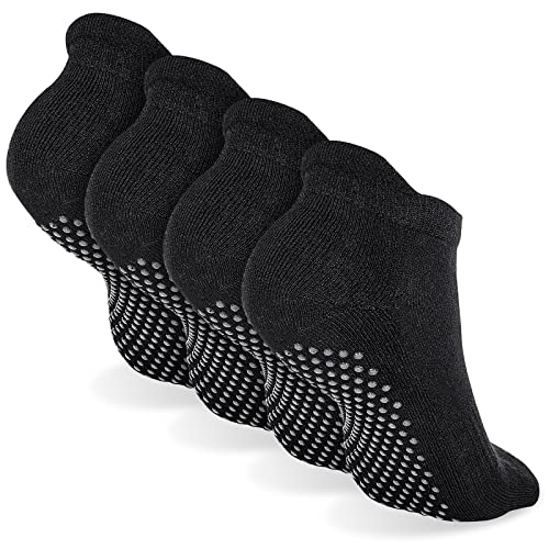 4 Pares Calcetines de Yoga Calcetines Antideslizantes para Mujer Fit Yoga Pilates Ballet Low Top Calcetines Deportivos