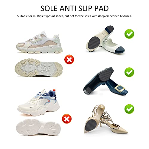 4 pares de plantillas antideslizantes para zapatos antideslizantes de goma antideslizante autoadhesiva antideslizante para tacones altos, pegatinas adhesivas para reducir el ruido del talón (negro)